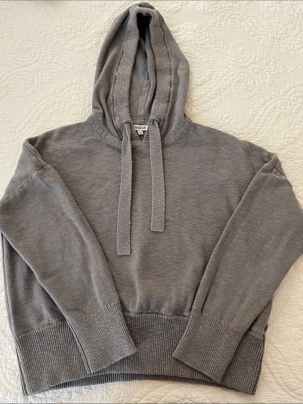 Madewell Woman’s Gray Hooded Crewneck Sweater S